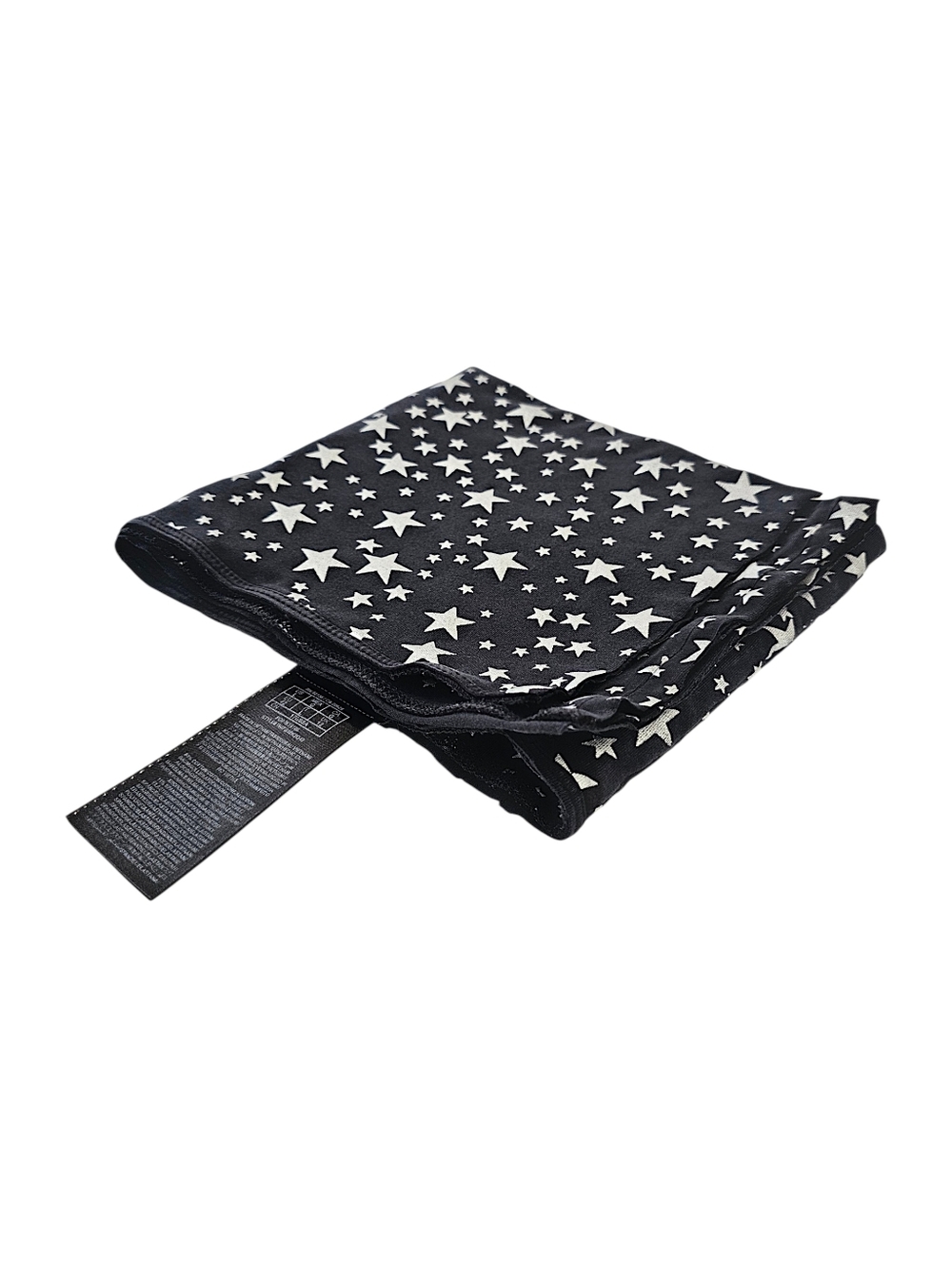 GUESS Upcycled Black Fabric with Silver Star Print - 1/2 Yard - Picture 4 of 12